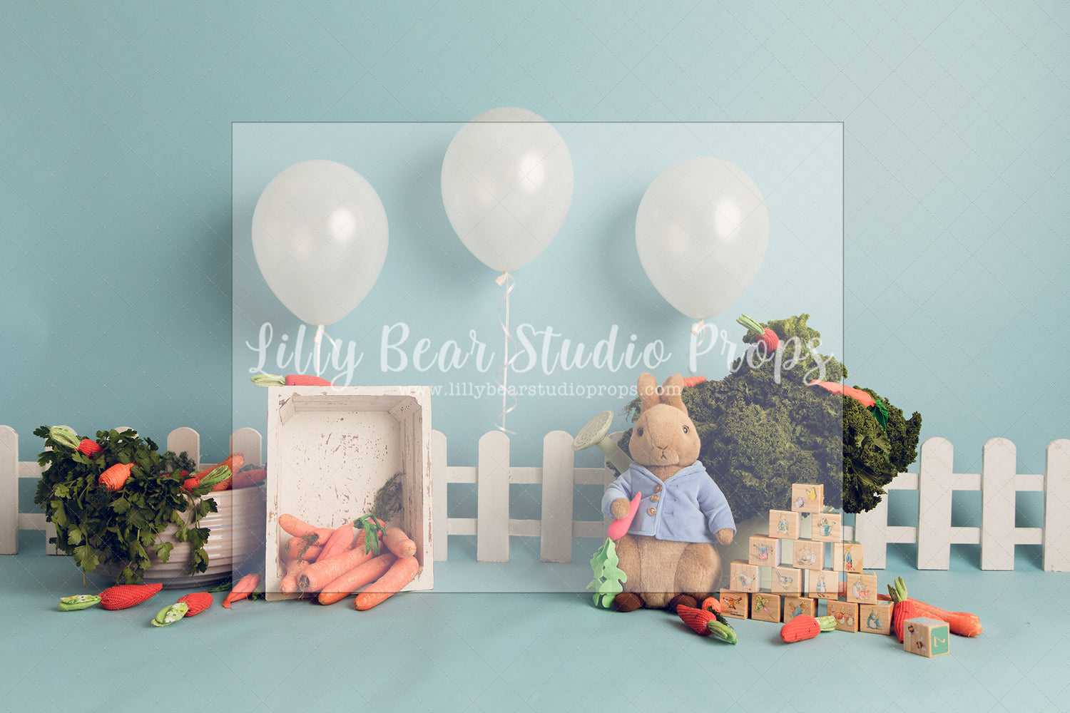 Beatrix Potter - Lilly Bear Studio Props, butterfly balloons, carrot cart, carrot garden, carrot stand, gold stars, little wild one, magic mushrooms, mushrooms, peter rabbit, peter rabbit garden, rustic woodland, white balloons, wild one, wild one girl, woodland, woodland animals, woodland creatures, woodland flower garland, woodland friends