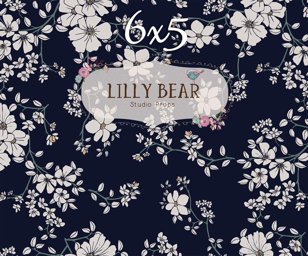 Becoming Blue by Lilly Bear Studio Props sold by Lilly Bear Studio Props, blue floral - Fabric - FABRICS - floral - flo