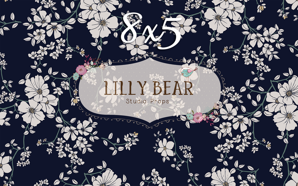 Becoming Blue by Lilly Bear Studio Props sold by Lilly Bear Studio Props, blue floral - Fabric - FABRICS - floral - flo