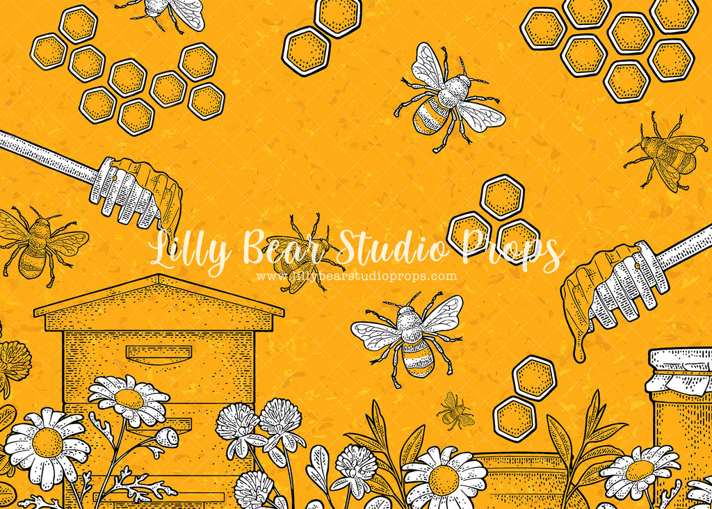 Bees & Honey by Brittany Ebany & Co. sold by Lilly Bear Studio Props, bee - bee hive - bees - busy bee - daisies - dais