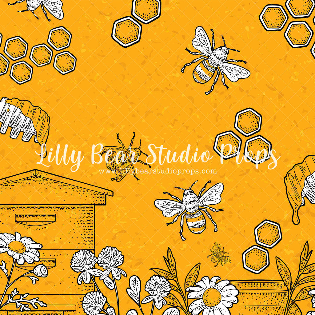 Bees & Honey by Brittany Ebany & Co. sold by Lilly Bear Studio Props, bee - bee hive - bees - busy bee - daisies - dais