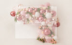 Belle Balloon Garland - Lilly Bear Studio Props, artistic floral, balloon, balloon arch, balloon floral garland, balloon flower garland, balloon flowers, balloon garland, balloon greenery floral garland, blushing floral, burgundy floral, chrome balloon, metallic balloon, pink balloon, pink balloon garland, pink balloon wall