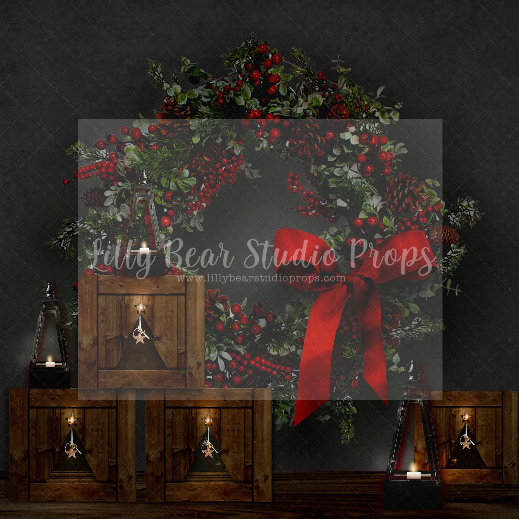 Big Red Xmas Bow Ebony - Lilly Bear Studio Props, boho christmas fireplace, candles, christmas, christmas fireplace, christmas snow, christmas train, Cozy, Decorated, Fabric, FABRICS, Festive, Giving, Holiday, Holy, Hopeful, Joyful, Merry, Peaceful, Peacful, Red & Green, Seasonal, train tracks, tree farm, winter, wreath, Xmas, Yuletide