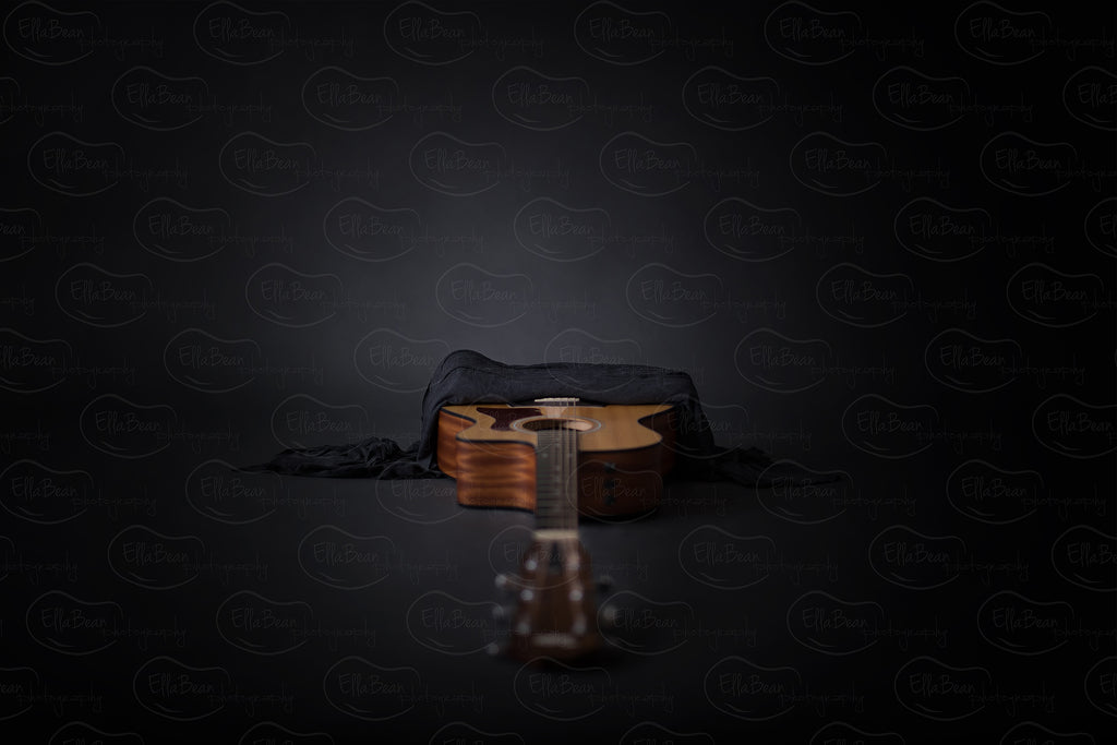Guitar Digital Backdrop - Lilly Bear Studio Props, black, guitar, music, newborn digital backdrop