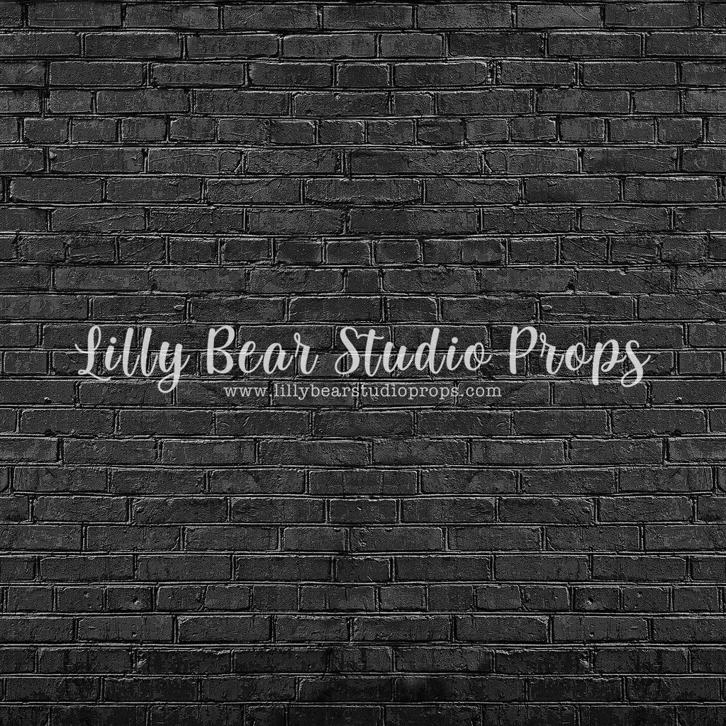 Black Brick Wall by Lilly Bear Studio Props sold by Lilly Bear Studio Props, Fabric - FLOORS - Wrinkle Free Fabric