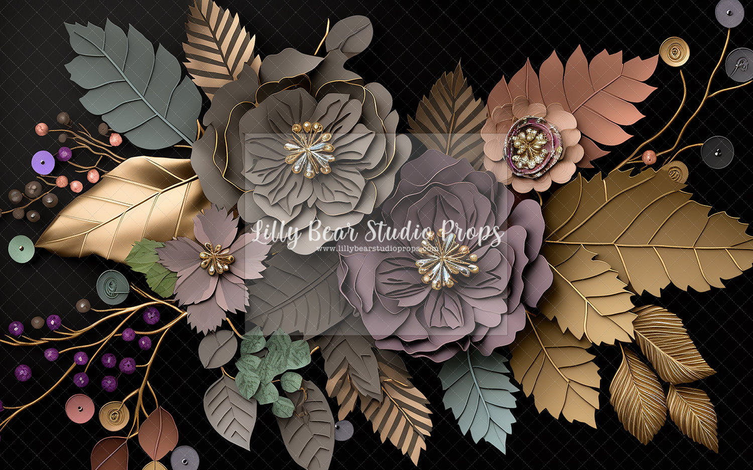 Black Mauve Floral