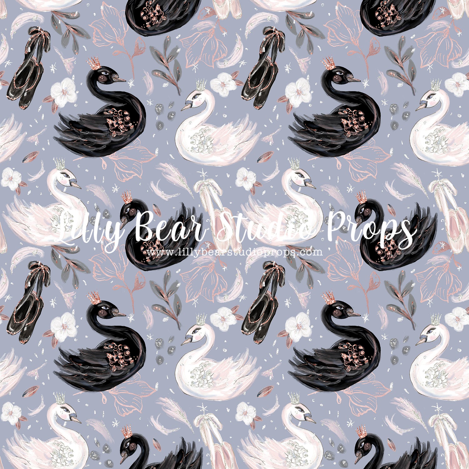 Black Swan by Lilly Bear Studio Props sold by Lilly Bear Studio Props, baby animal - baby swan - black swan - Fabric