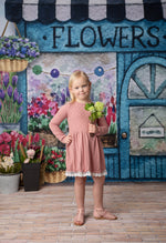 Bloom Shop Art - Lilly Bear Studio Props, art, awning, blooming flowers, blue store, bright flowers, colourful flowers, Fabric, FABRICS, fence, floral, florals, flower boutique, flower shop, flowers, garden, girl, girls, painting, pink, pink flower, rose, roses, shop, spring, spring floral, spring flowers, spring shop, springtime, store, striped awning, tulips, watercolor, watercolour, white picket fence, Wrinkle Free Fabric