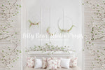 Blossom Headboard by Lilly Bear Studio Props sold by Lilly Bear Studio Props, blue floral - blue flower - blue flowers