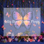 Blue Butterfly Conservatory - Lilly Bear Studio Props, bloom, blue butterflies, butterflies, butterfly, butterfly colours, butterfly flowers, butterfly garden, butterfly pink, butterflyland, floral, flower, flowers, flowers vines, green, large flowers, pink butterfly, spring, spring floral, spring flowers, springtime