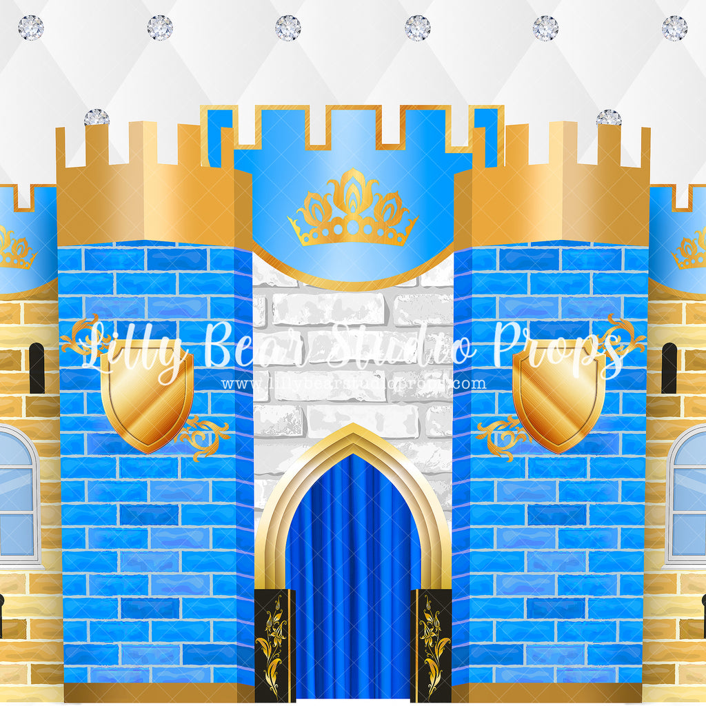 Blue Castle - Lilly Bear Studio Props, blue castle, castle, castle doors, cinderella castle, fantasy, girls, king, king castle, prince, prince castle, princess castle
