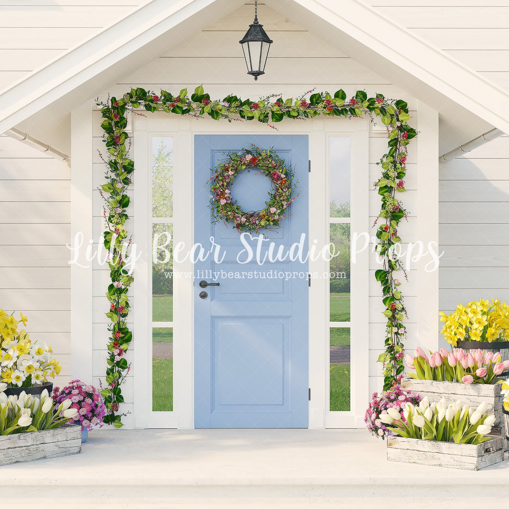 Blue Door by Lilly Bear Studio Props sold by Lilly Bear Studio Props, blue - doorway - easter - entry - Fabric - FABRIC