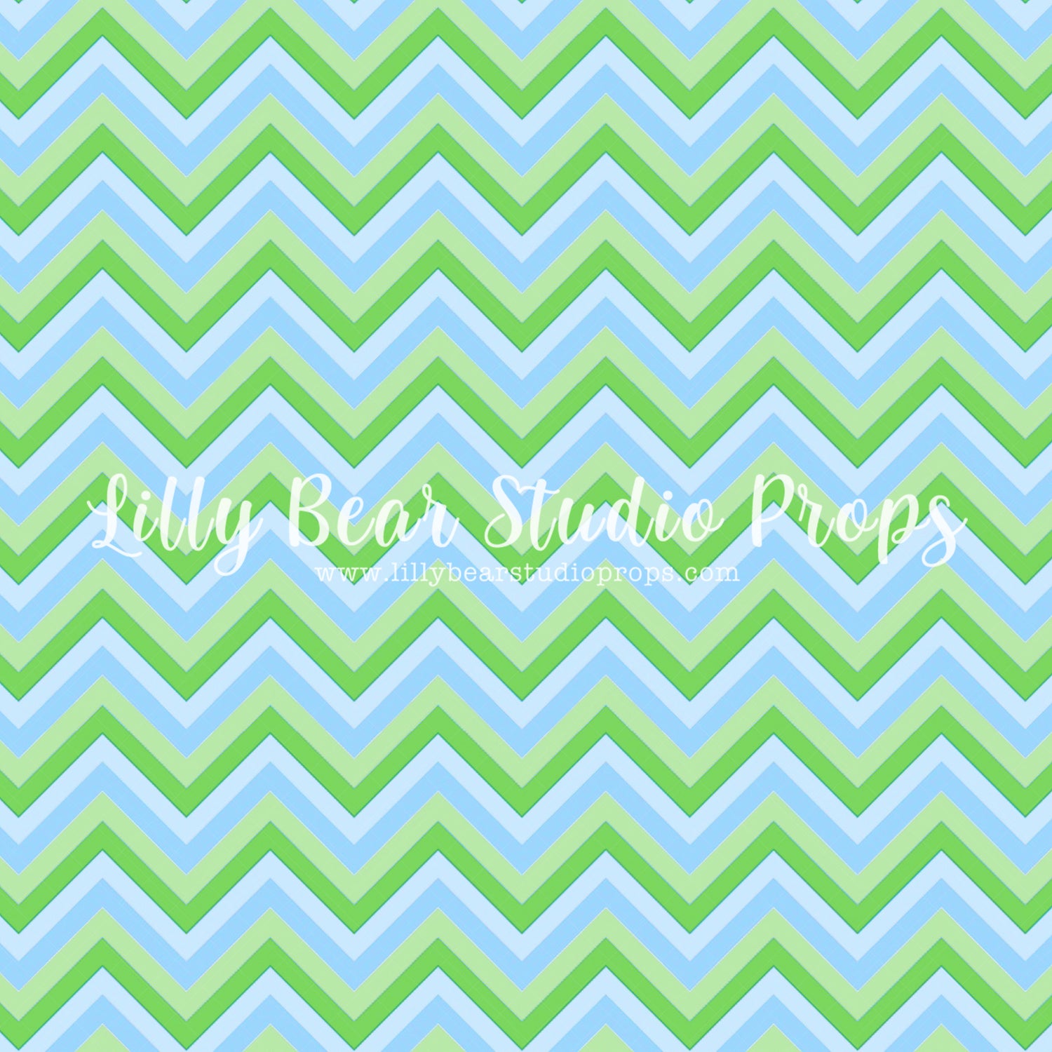Blue & Green Chevron by Jessica Ruth Photography sold by Lilly Bear Studio Props, blue - blue green - chevron - Fabric