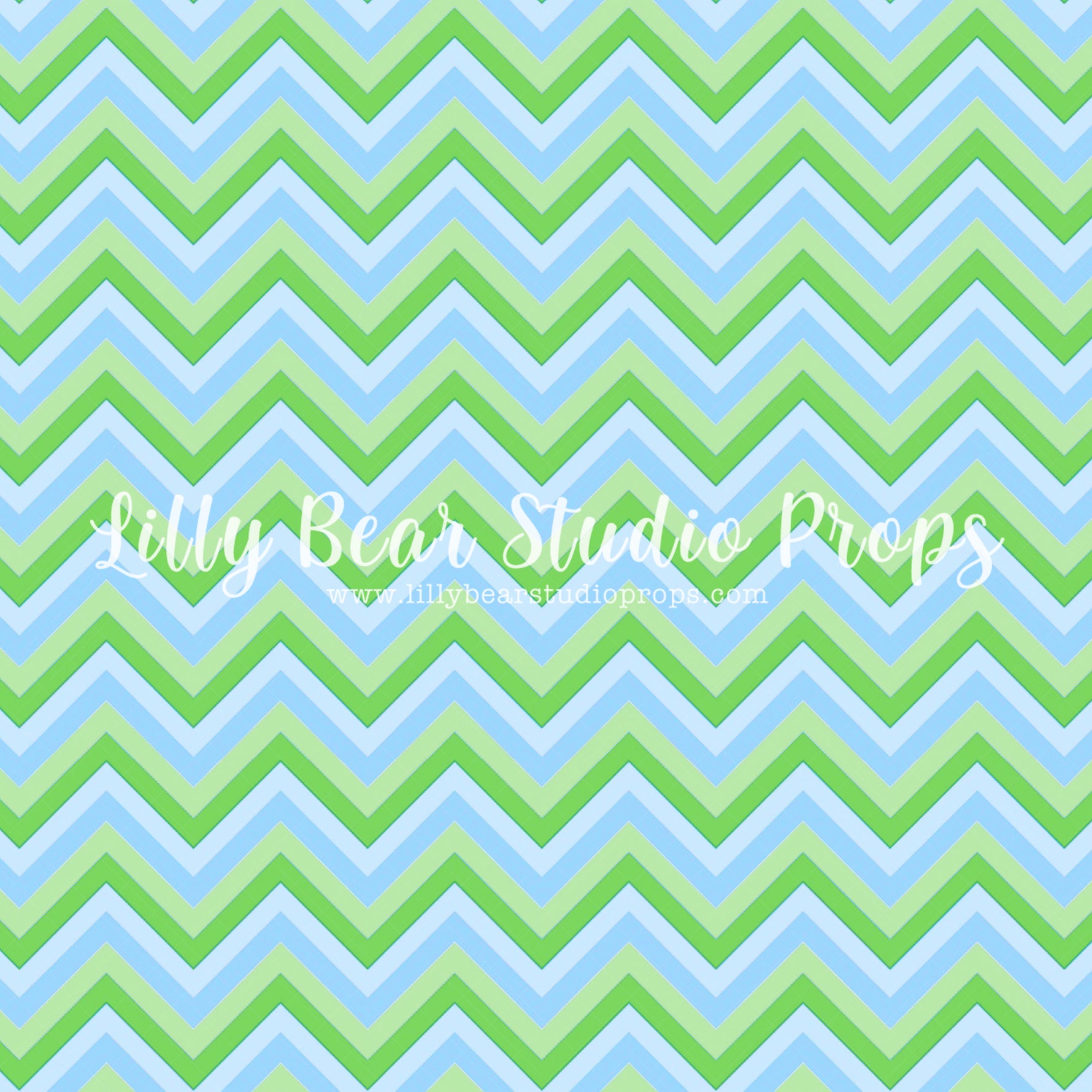 Blue & Green Chevron by Jessica Ruth Photography sold by Lilly Bear Studio Props, blue - blue green - chevron - Fabric