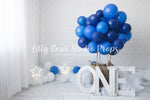 Blue Hot Air Balloon - Lilly Bear Studio Props, air balloon, air balloons, balloons, basket, birthday, blue balloon, blue balloons, blue one, clouds, curtain, Fabric, FABRICS, glowing stars, hot air balloon, hot air balloons, one, star, stars, Wrinkle Free Fabric