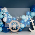Blue Nautical Balloon Garland by E Newton - Lilly Bear Studio Props, anker, blue balloon, blue balloon garland, blue balloons, little sailor, nautical, nautical balloon garland, nautical balloon garlands, nautical theme, ocean blue, sailor