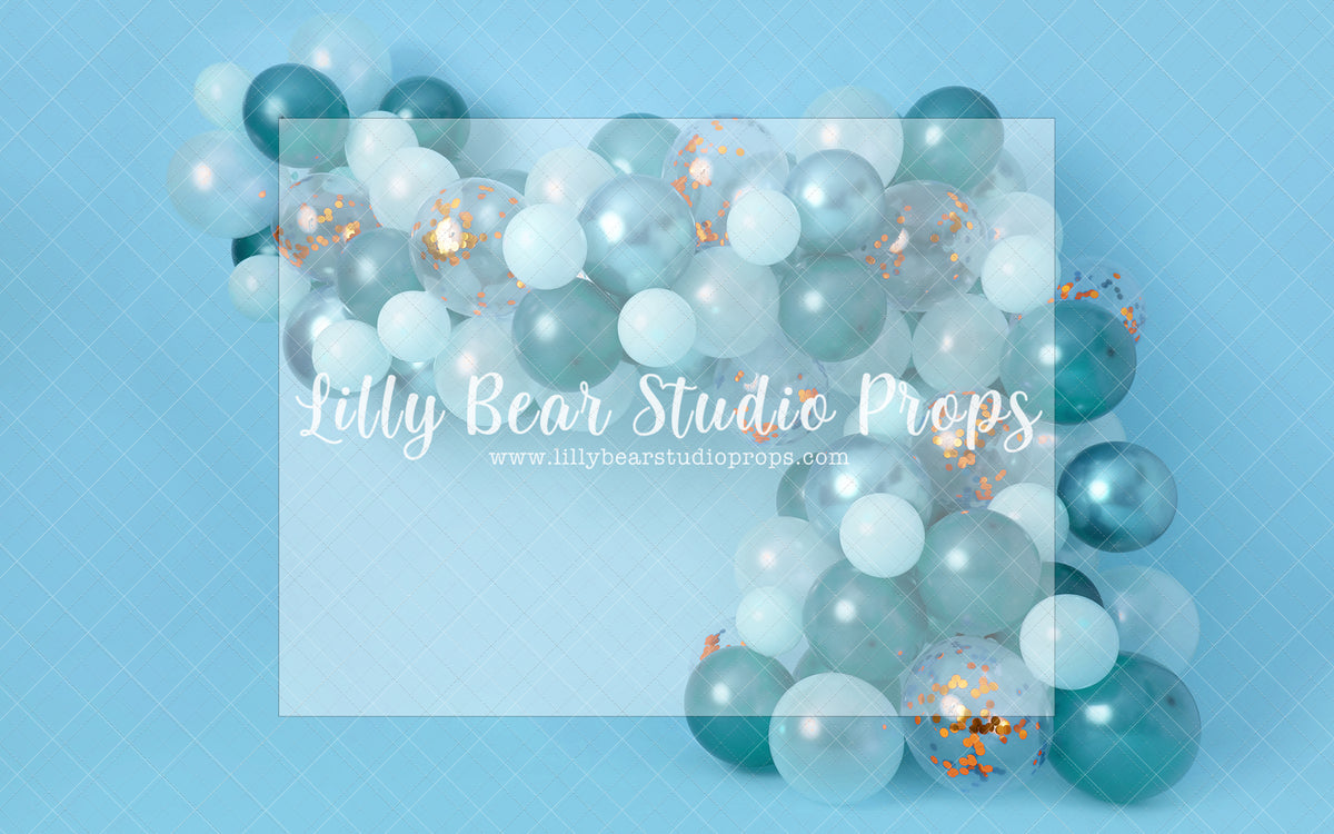 Blue Party Pop - Lilly Bear Studio Props, balloon, balloon arch, balloon garland, blue, blue balloon, blue balloon garland, blue balloons, chrome balloon, metallic balloon