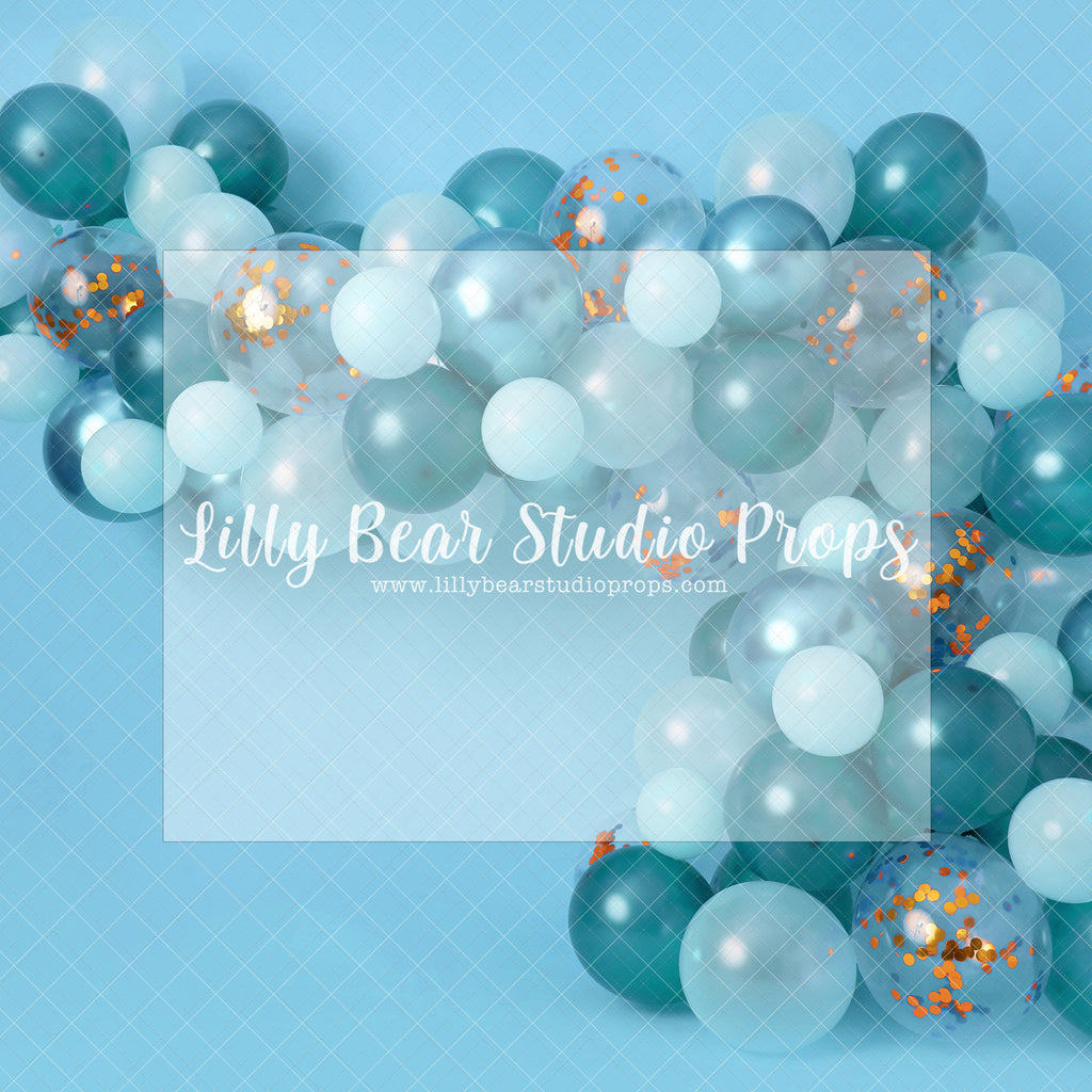 Blue Party Pop - Lilly Bear Studio Props, balloon, balloon arch, balloon garland, blue, blue balloon, blue balloon garland, blue balloons, chrome balloon, metallic balloon