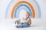Blue Rainbow - Lilly Bear Studio Props, blue rainbow, boho, boho arch, boho chic, boho rainbow, boy, Fabric, FABRICS, girl, girls, neutral rainbow, pastel rainbow, rainbow, rainbow boho, rainbow curtain, rainbow sky, scandi, Scandinavian rainbow, spring, spring boho, white rainbow, Wrinkle Free Fabric