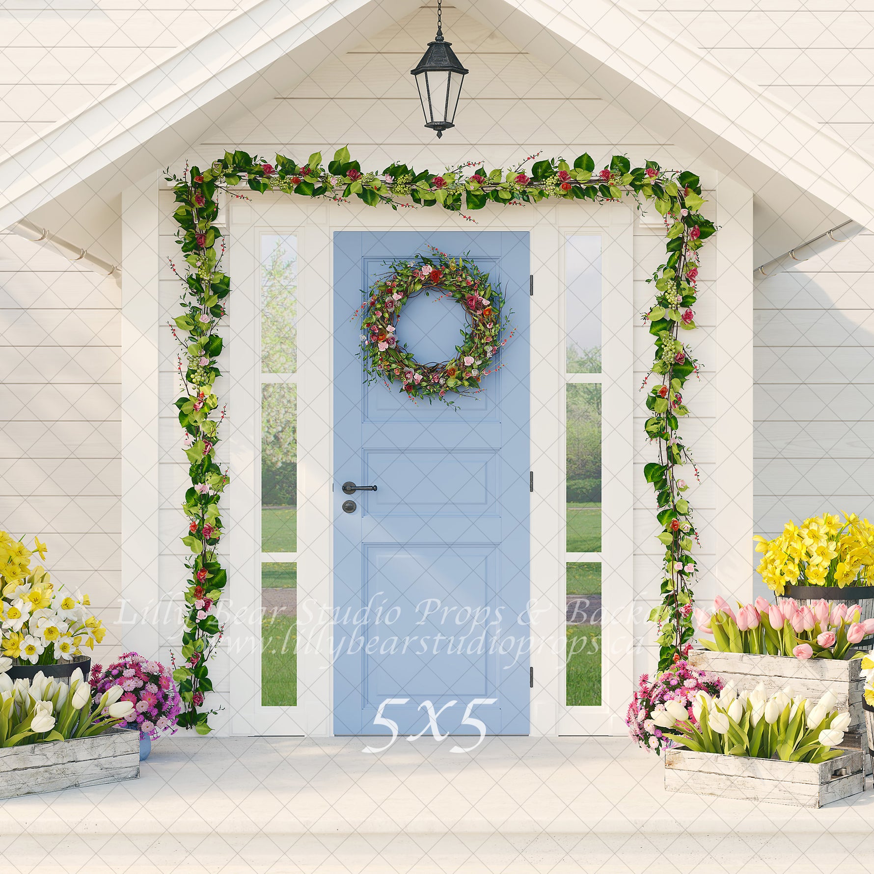 Blue Door by Lilly Bear Studio Props sold by Lilly Bear Studio Props, blue - doorway - easter - entry - Fabric - FABRIC