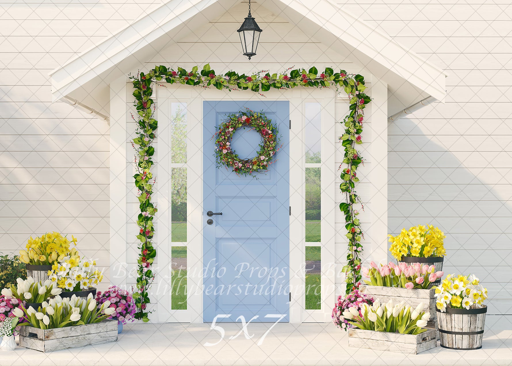 Blue Door by Lilly Bear Studio Props sold by Lilly Bear Studio Props, blue - doorway - easter - entry - Fabric - FABRIC