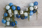 Blue & Green Balloon Garland - Lilly Bear Studio Props, balloon, balloon garland, blue balloon, blue balloon garland, blue balloons, boho greenery, cake smash, Fabric, FABRICS, floral, greenery, silver balloons, vintage, vintage floral, white balloons, Wrinkle Free Fabric
