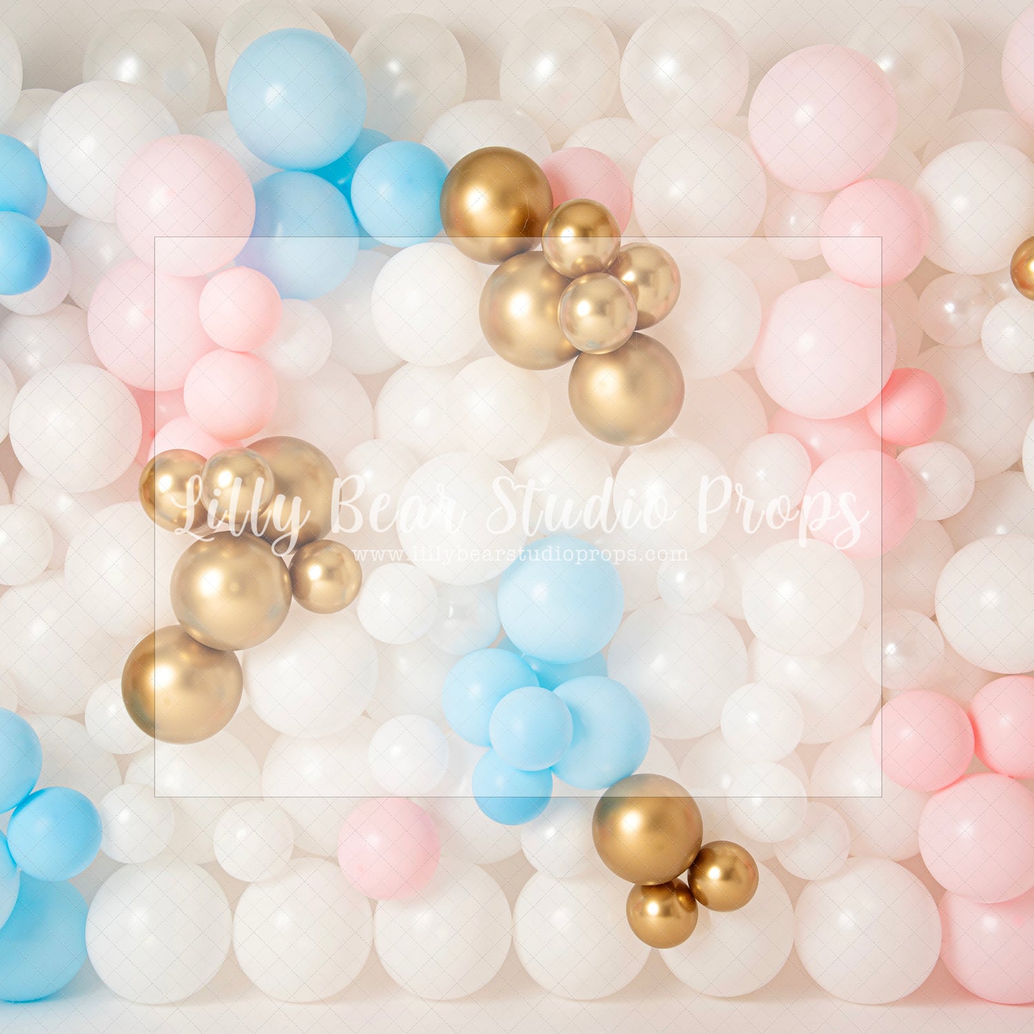 Blue and Pink Wall of Balloons