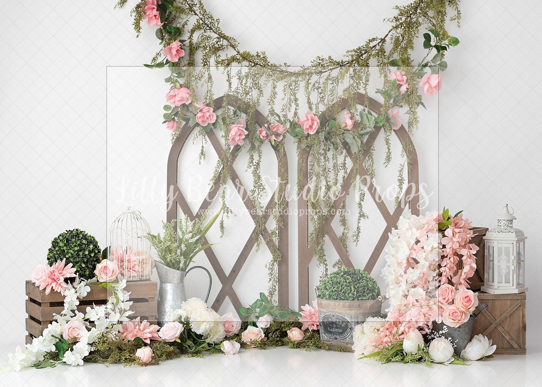 Blushing Rose Vines - Lilly Bear Studio Props, blush flowers, boho spring, boho teepee, FABRICS, flower garden, flower window, flowers, spring, spring flowers, spring garden, spring window, teepee, teepee tent