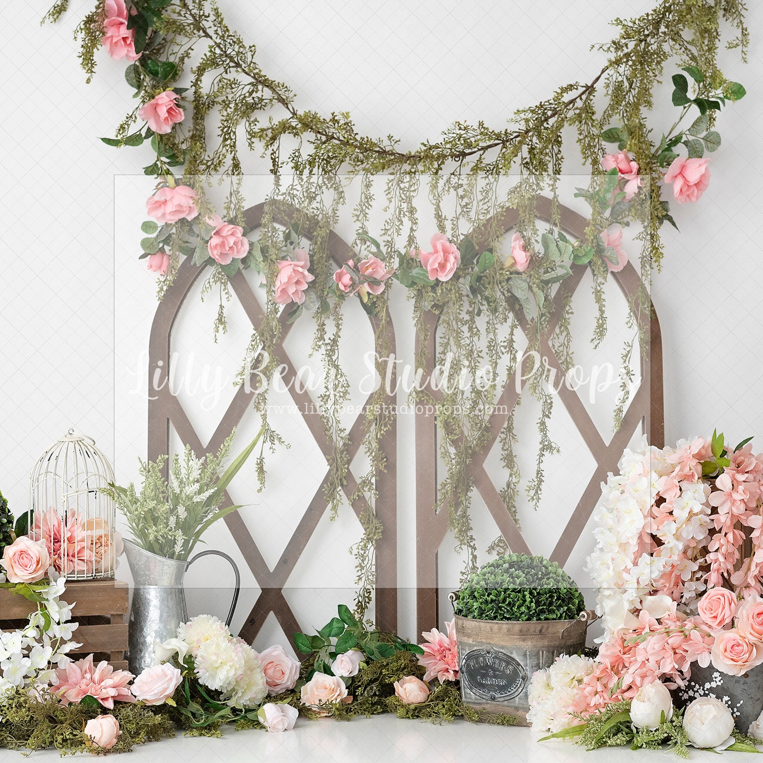 Blushing Rose Vines - Lilly Bear Studio Props, blush flowers, boho spring, boho teepee, FABRICS, flower garden, flower window, flowers, spring, spring flowers, spring garden, spring window, teepee, teepee tent