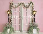 Blushing Spring Entryway by Daniella Photography sold by Lilly Bear Studio Props, boys - cake smash - doors - fabric