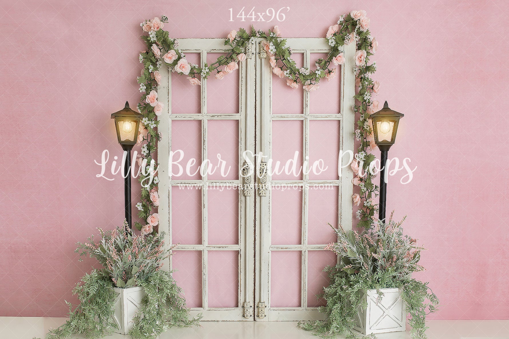 Blushing Spring Entryway by Daniella Photography sold by Lilly Bear Studio Props, boys - cake smash - doors - fabric