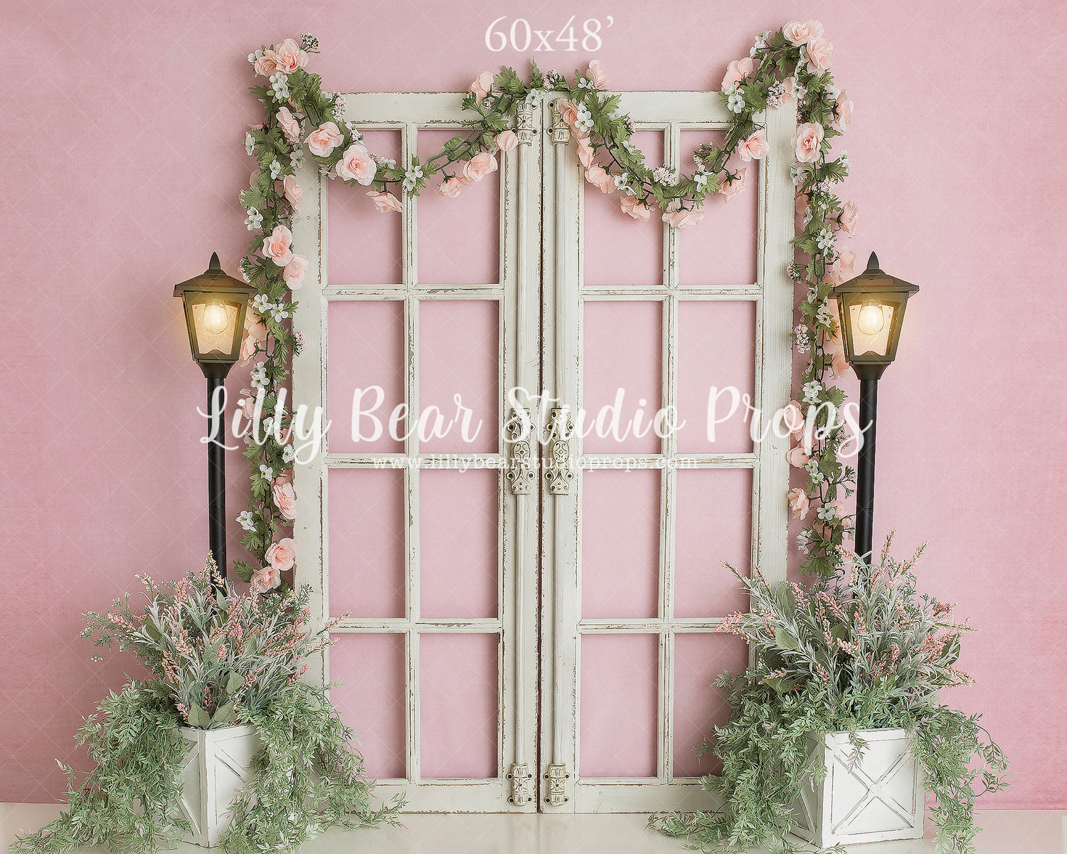 Blushing Spring Entryway by Daniella Photography sold by Lilly Bear Studio Props, boys - cake smash - doors - fabric