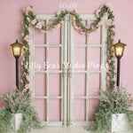 Blushing Spring Entryway by Daniella Photography sold by Lilly Bear Studio Props, boys - cake smash - doors - fabric