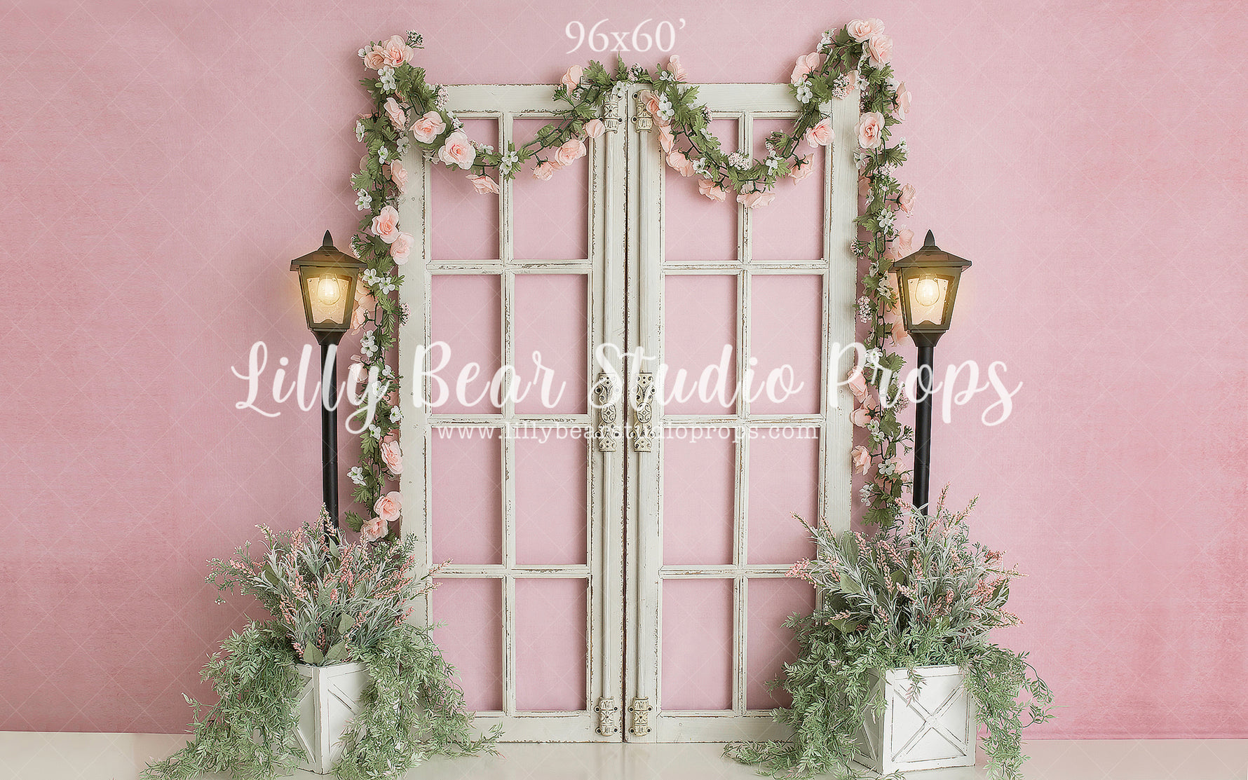 Blushing Spring Entryway by Daniella Photography sold by Lilly Bear Studio Props, boys - cake smash - doors - fabric