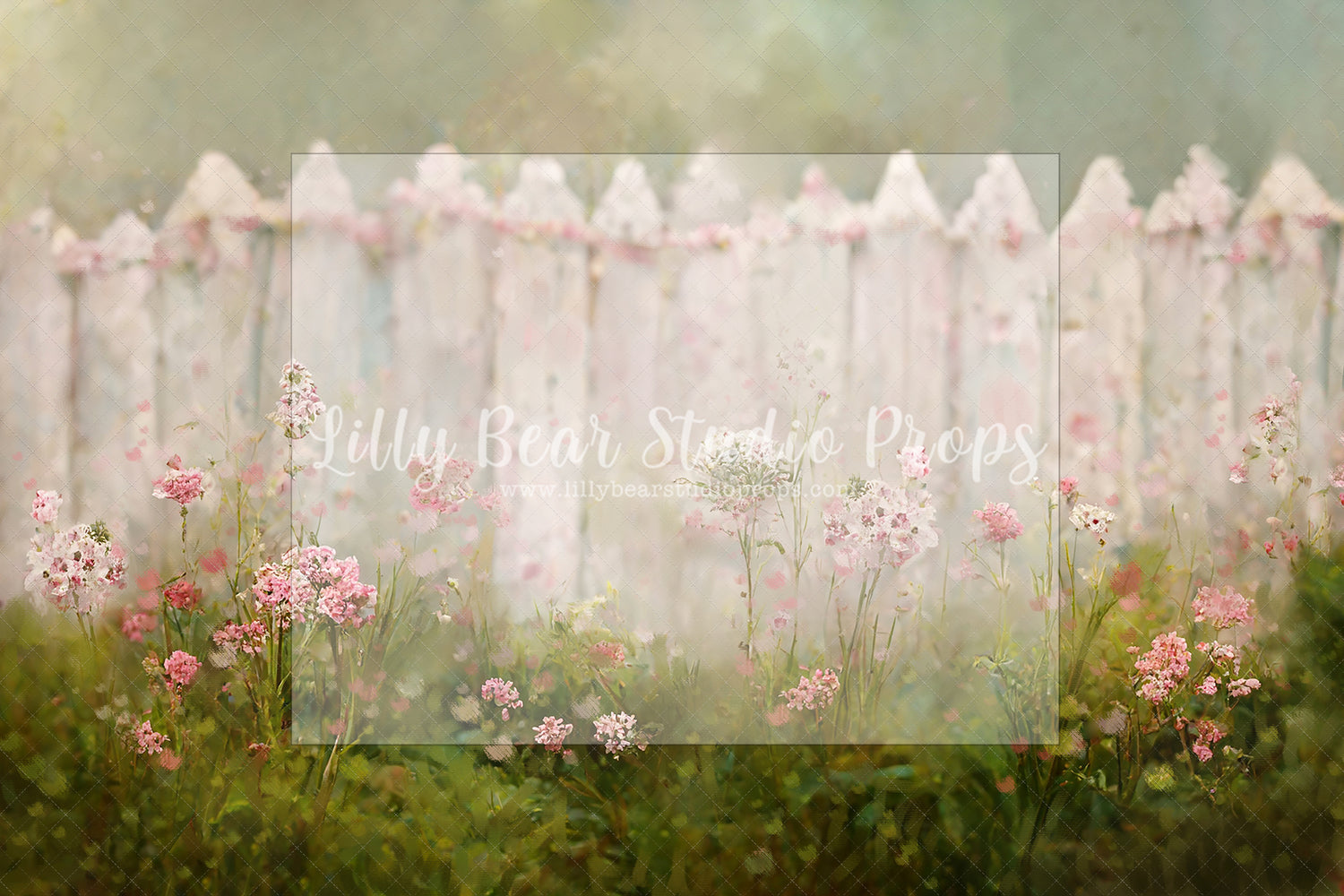 Blush wild flowers picket fence