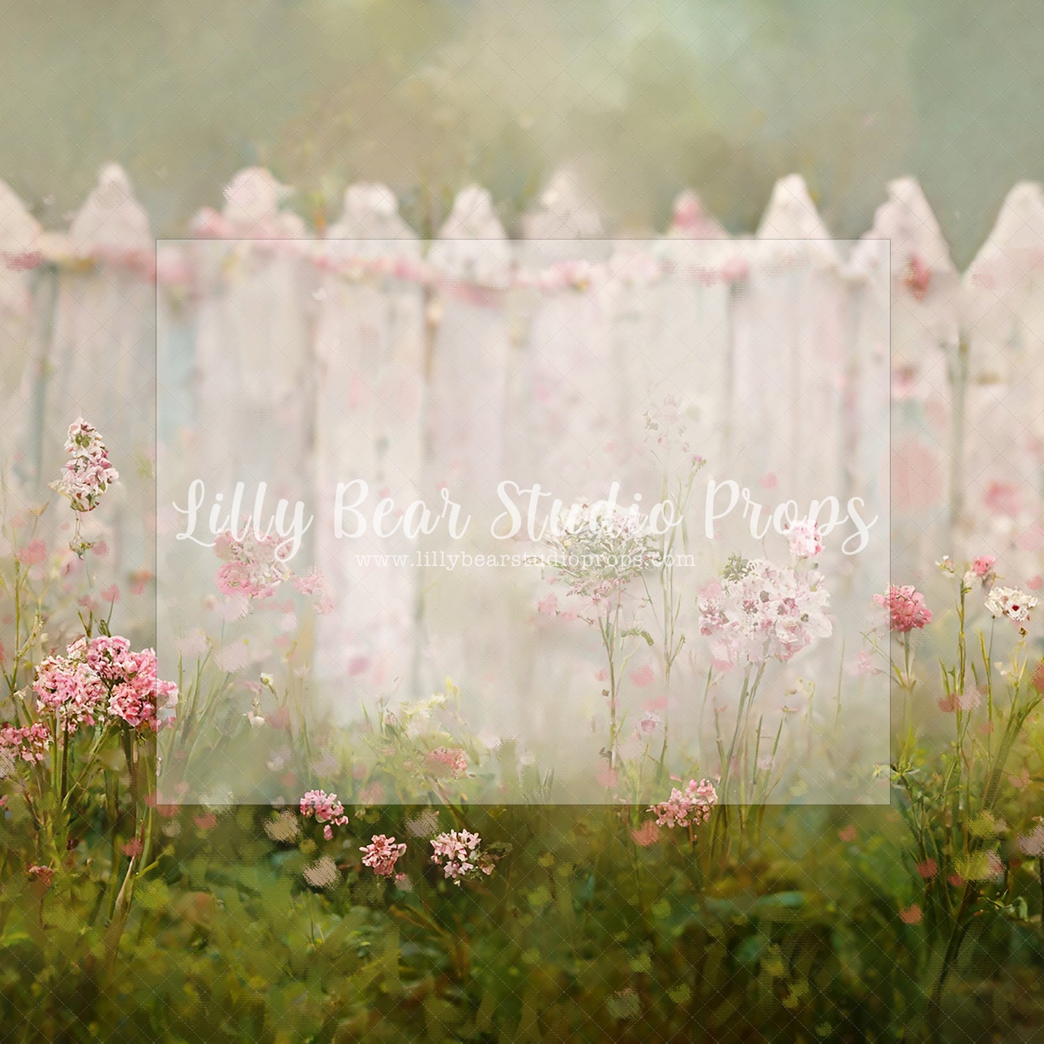 Blush wild flowers picket fence