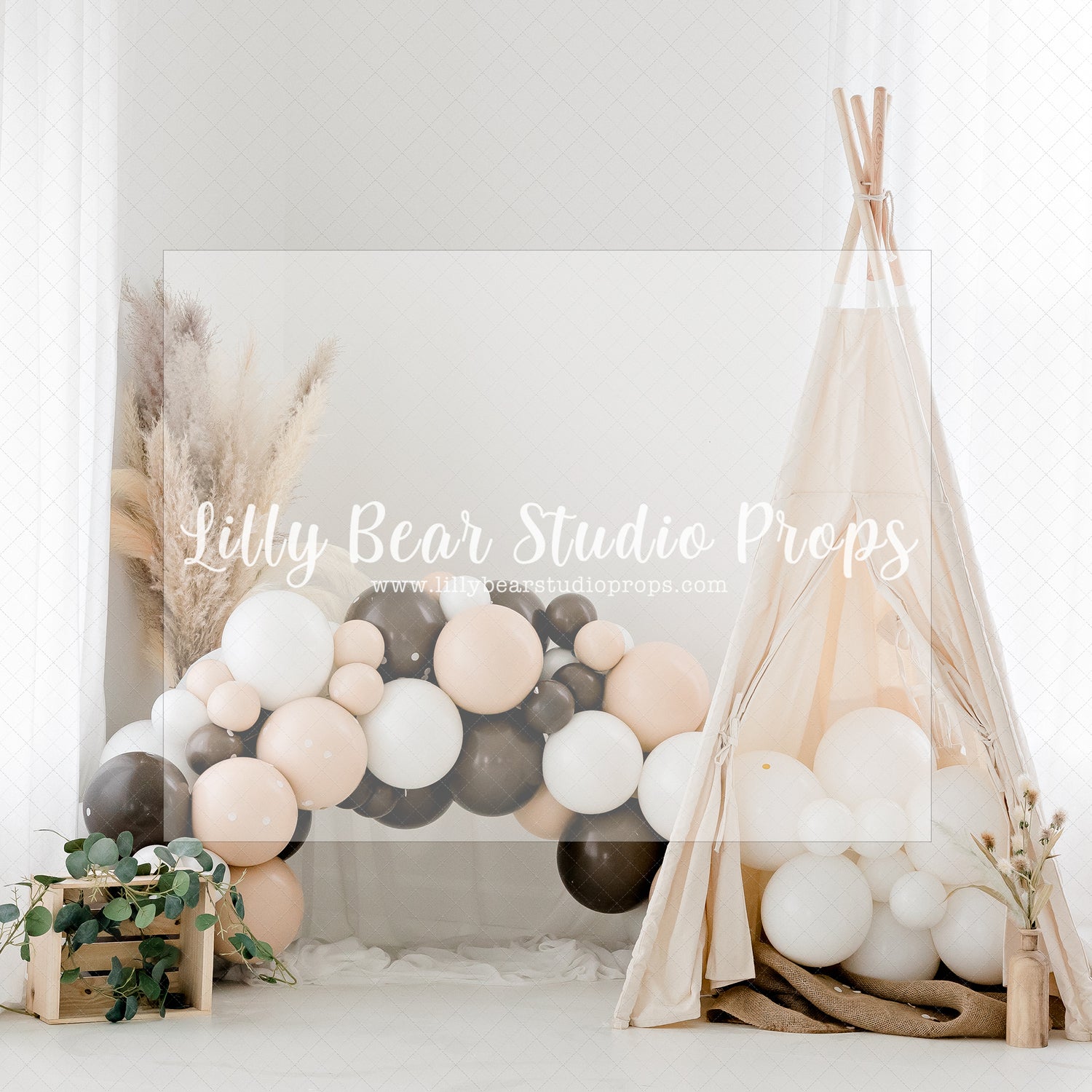 Bohemian Hideaway - Lilly Bear Studio Props, boho, boho balloon garland, boho balloons, boho chic, boho greenery, boho spring, boho teepee, boho window, FABRICS, spring boho, wood boho