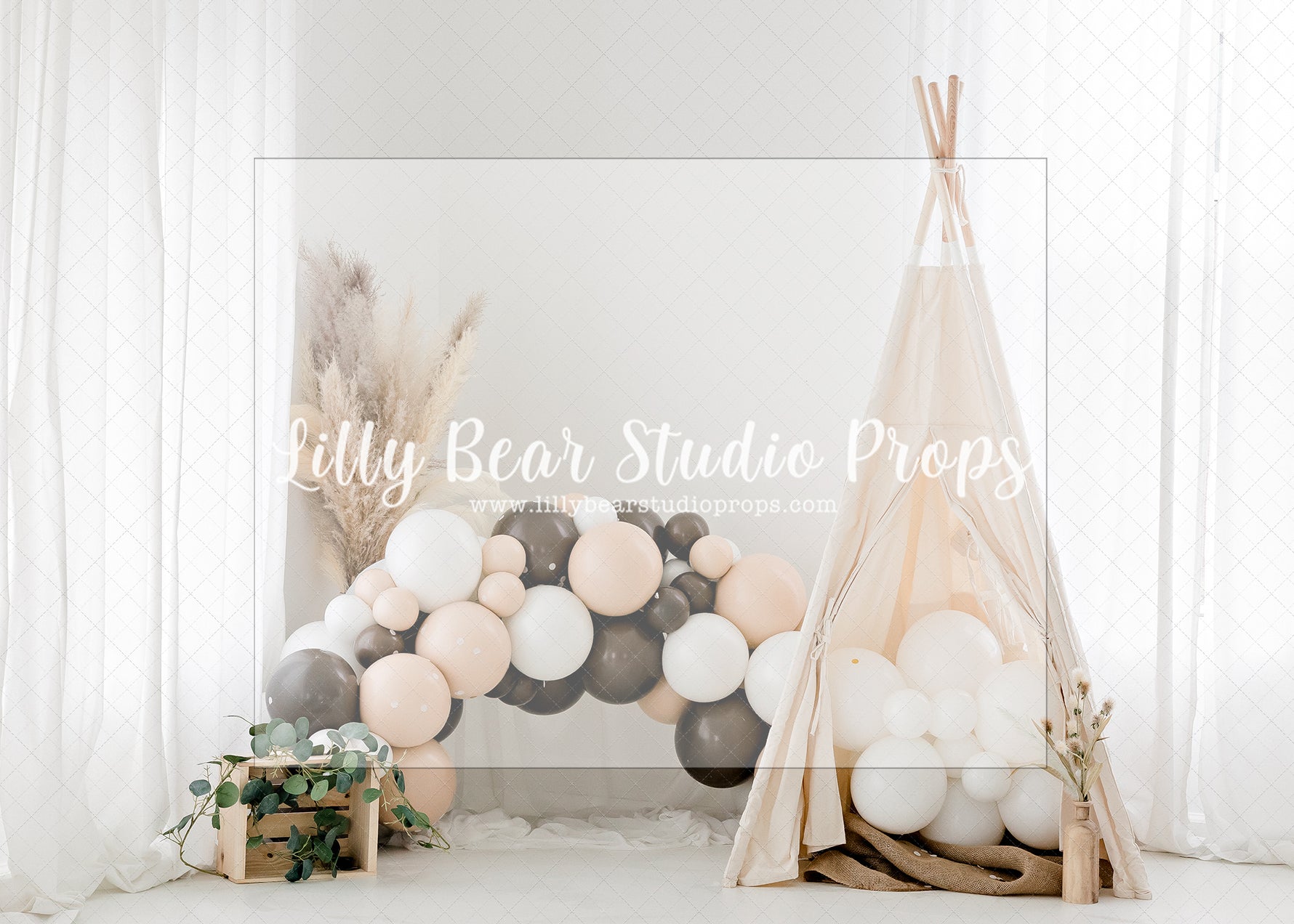 Bohemian Hideaway - Lilly Bear Studio Props, boho, boho balloon garland, boho balloons, boho chic, boho greenery, boho spring, boho teepee, boho window, FABRICS, spring boho, wood boho
