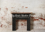 Bohemian Mantle - Lilly Bear Studio Props, black fireplace, black mantel, bohemian mantel, boho mantel, christmas, christmas fireplace, christmas mantel, christmas village, evergreen trees, evergreens, Fabric, fireplace, holiday, holiday christmas, mantel, pine trees, Wrinkle Free Fabric
