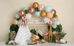 Boho Jungle - Lilly Bear Studio Props, anchor, arrows, balloon, balloon chic, balloon garland, balloons, boho chic, bow and arrow, cake smash, Fabric, FABRICS, girl, jungle, metallic balloon, mint, pastel, pink, pretty cake smash, Wrinkle Free Fabric