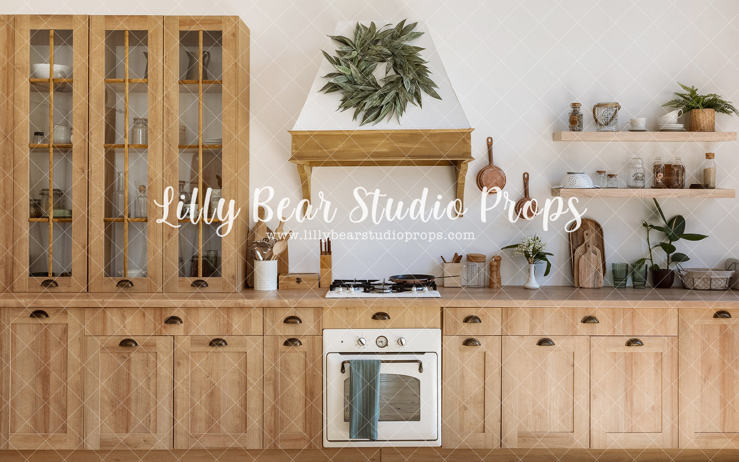 Boho Kitchen - Lilly Bear Studio Props, bamboo, boho, boho arch, boho bed, boho chic, boho kitchen, boho room, easter baking, easter kitchen, Fabric, FABRICS, kitchen, scandi, scandinavian, spring, spring boho, spring kitchen, spring scandinavian, white bed, Wrinkle Free Fabric