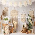 Boho Llama - Lilly Bear Studio Props, bamboo, bamboo bed, bamboo peacock bed, bed, bed time, boho, boho arch, boho bed, boho chic, boho lounge, boho room, curtains, Fabric, FABRICS, llama, llama boho, Pampas, peacock bed, pillows, scandi, scandinavian, spring, spring boho, spring scandinavian, vase, white bed, white room, white windows, windows, Wrinkle Free Fabric