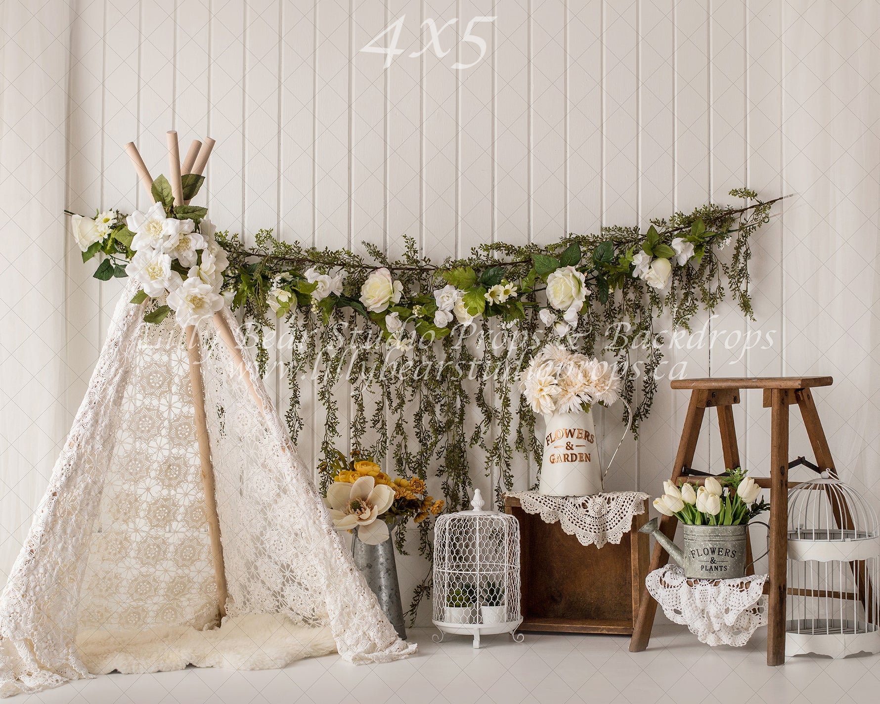 Boho Spring by Lilly Bear Studio Props sold by Lilly Bear Studio Props, balloons - boho - cake smash - easter - Fabric