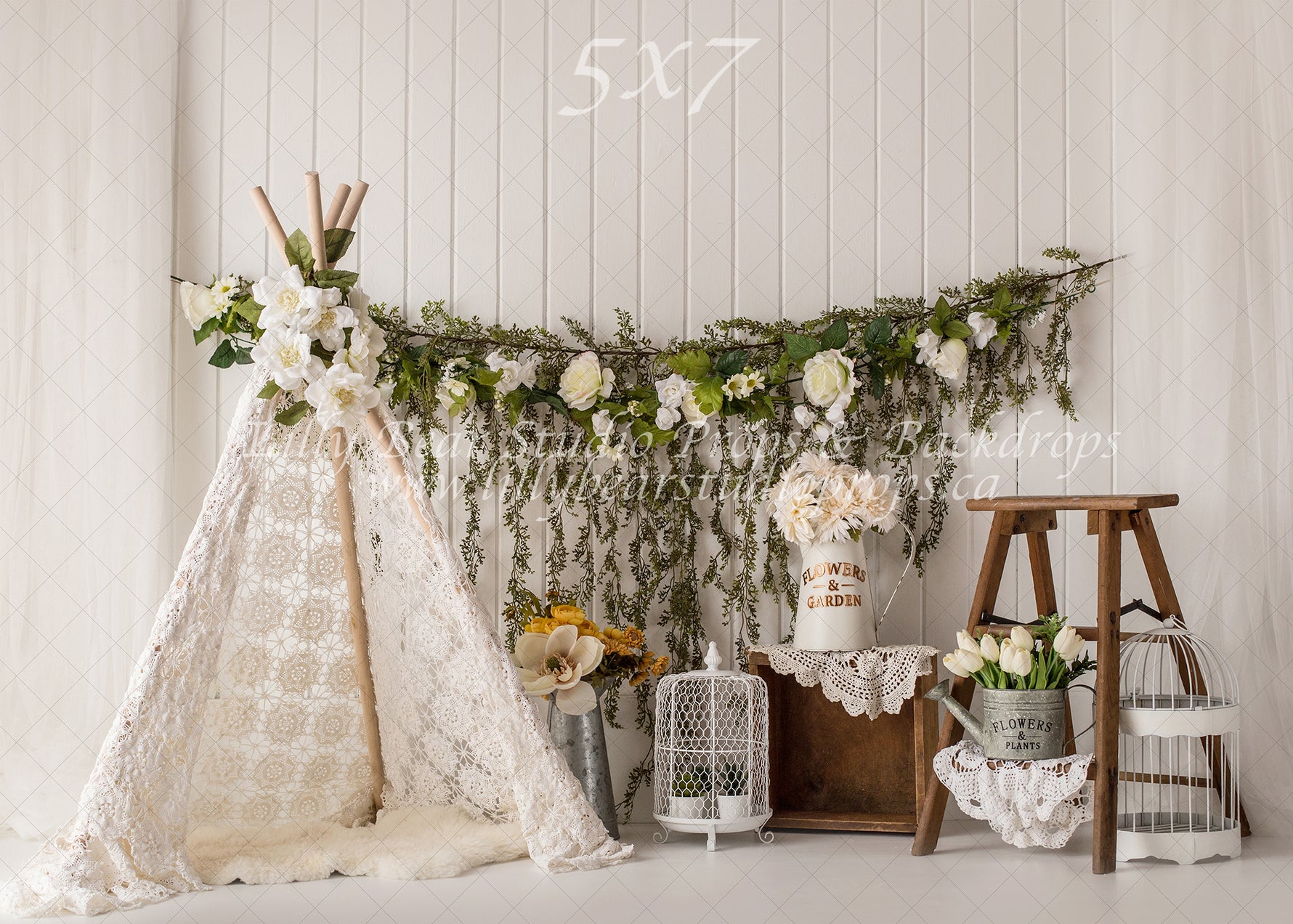 Boho Spring by Lilly Bear Studio Props sold by Lilly Bear Studio Props, balloons - boho - cake smash - easter - Fabric