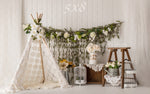 Boho Spring by Lilly Bear Studio Props sold by Lilly Bear Studio Props, balloons - boho - cake smash - easter - Fabric