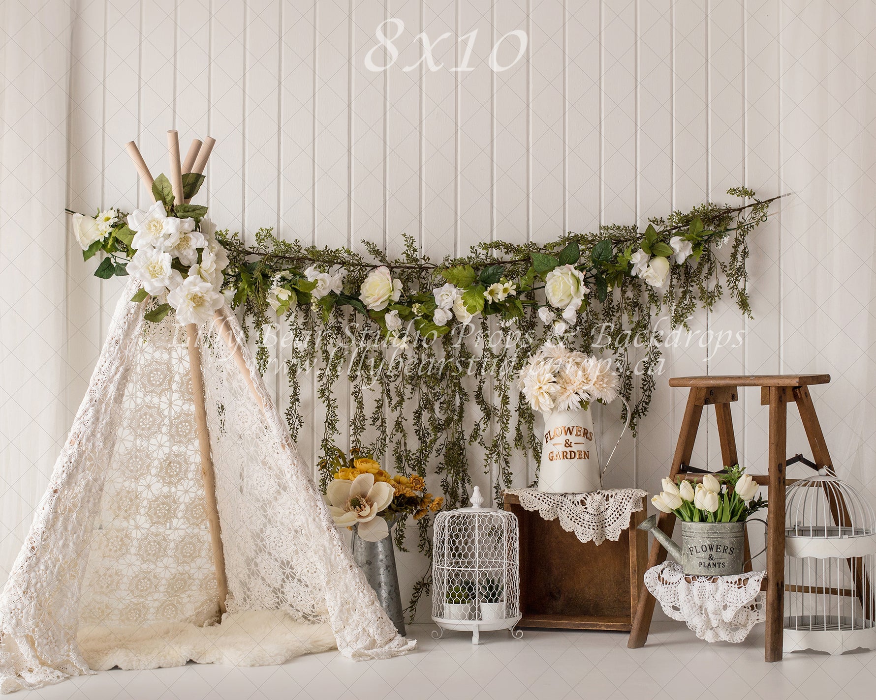 Boho Spring by Lilly Bear Studio Props sold by Lilly Bear Studio Props, balloons - boho - cake smash - easter - Fabric