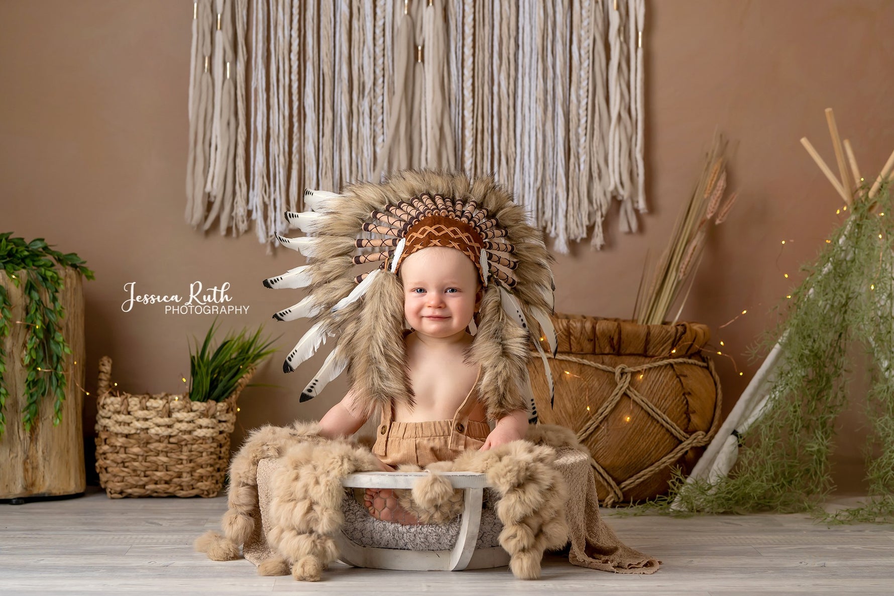 Beige Boho by Jessica Ruth Photography sold by Lilly Bear Studio Props, floral - girls - hand painted - pink - purple