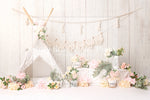 Boho Garden Chic - Lilly Bear Studio Props, boho teepee, Fabric, floral, floral garden, floral rainbow, girls, macrame, painted garden, Wrinkle Free Fabric