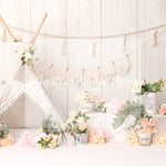 Boho Garden Chic - Lilly Bear Studio Props, boho teepee, Fabric, floral, floral garden, floral rainbow, girls, macrame, painted garden, Wrinkle Free Fabric