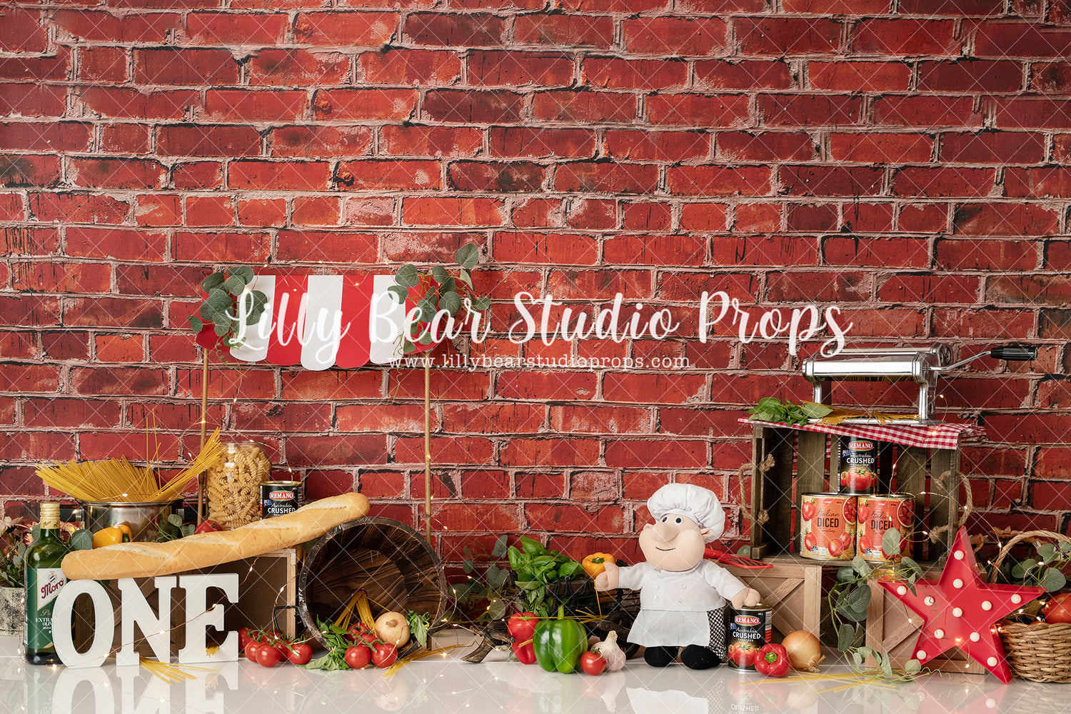 Bon Appetite - Lilly Bear Studio Props, chef, chef bread, chef cook, chef pasta, chef restaurant, chefs plate, flowers, italian, italy, pasta, pasta sauce, spaghetti, white balloon arch